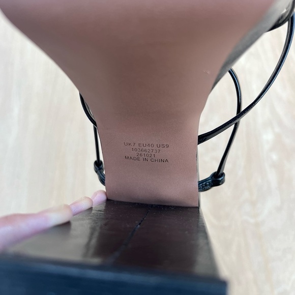 ASOS DESIGN nanon strappy platform heeled sandals in black sz 9 - Picture 6 of 13